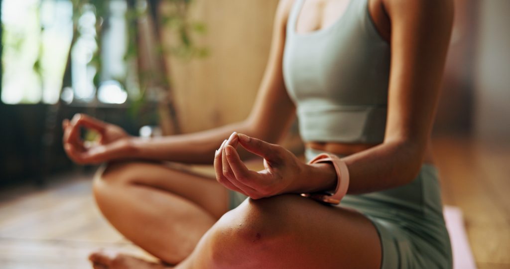 Hands,,Yoga,And,Lotus,On,Floor,In,Home,,Start,And